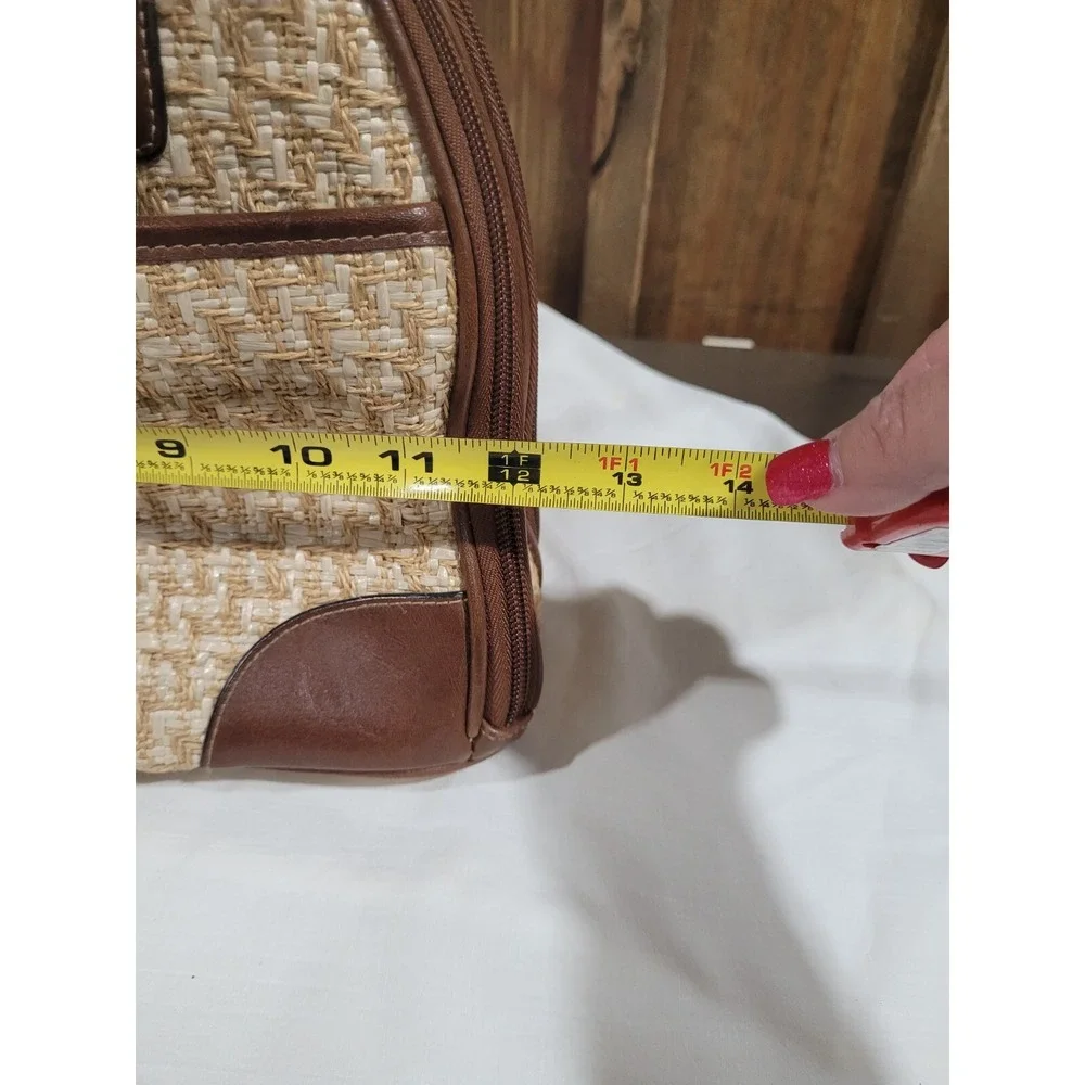 Rosetti Woven Bag With Brown Vinyl Trim And  handles